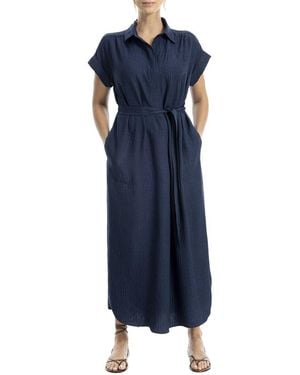 Max Studio Maxi Shirt Dress - Blue