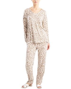 Natori Ombre Leopard Printed Oasis Pj Set - Natural