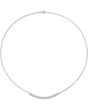 Diamond Select Cuts 14K 0.99 Ct. Tw. Diamond Bar Necklace - White