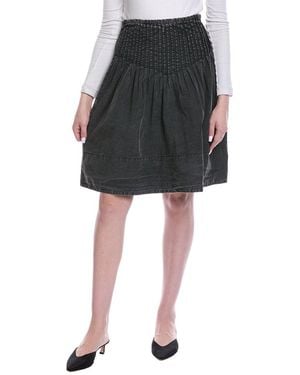 Free People Peyton Pintuck Midi Skirt - Black