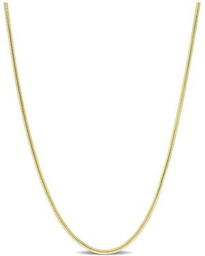 Italian Silver 18K Over Snake Chain Necklace - Metallic