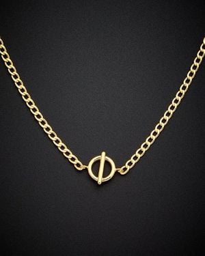 Italian Gold 14k Circle & Bar Choker Necklace - Black