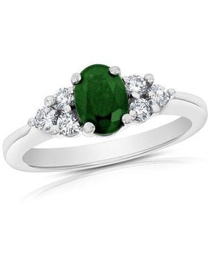LEVARON 14K 0.95 Ct. Tw. Diamond & Emerald Ring - Green