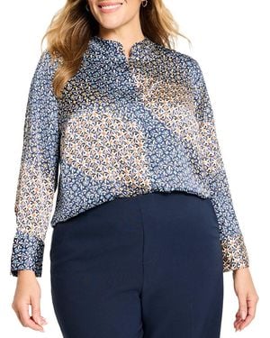 NIC+ZOE Plus Monogram Mix Top - Blue