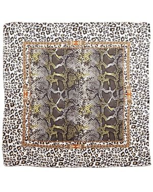Blue Pacific Safari Silk Square Neckerchief - Black