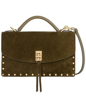Rebecca Minkoff Darren Top Handle Suede Wallet On Chain Crossbody - Green