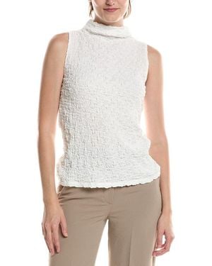 Eileen Fisher Funnel Neck Slim Tank Top - White