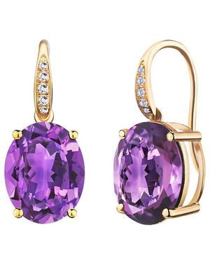 Kai Fine Jewelry 14K 6.05 Ct. Tw. Diamond & Amethyst Drop Earrings - Purple