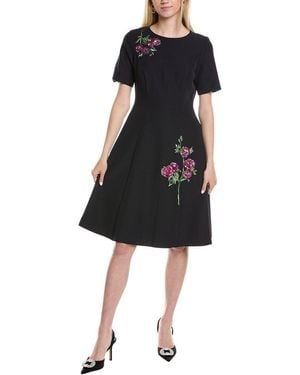Rene Ruiz Sequin Applique A-Line Dress - Black