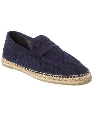 Castañer Nilo Woven Suede Loafer - Blue