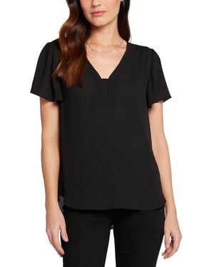 NYDJ Flounce Blouse - Black