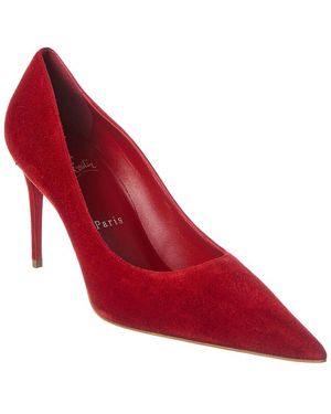 Christian Louboutin Kate 85 Velvet Pump - Red