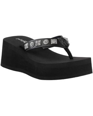 Seychelles Skyscraper Thong Sandal - Black