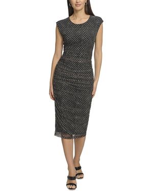 DKNY Print Mesh Dress - Black