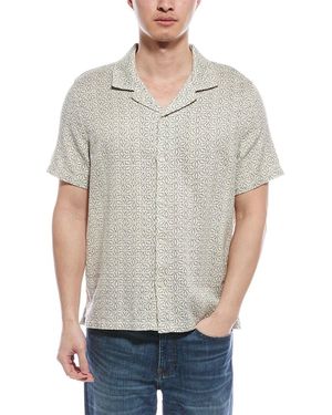 FOR THE REPUBLIC Linen-Blend Button Shirt - Grey