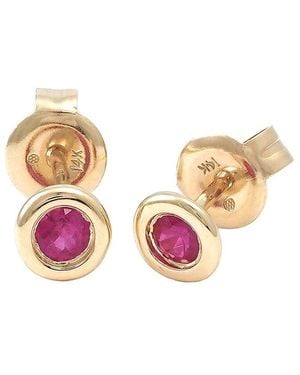 Gemstones Classic 14K 0.23 Ct. Tw. Ruby Earrings - Pink