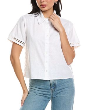 Allison Camille Linen-Blend Shirt - White