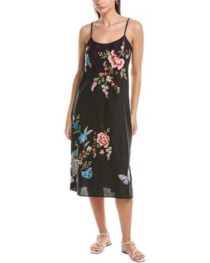 Johnny Was Nicolette Linen Modern Slip Dress - Black