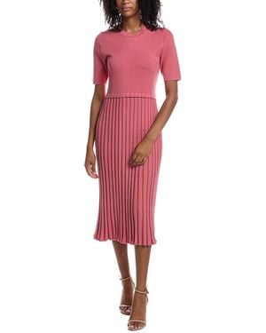 Tahari The Vesper Sweater Dress - Red