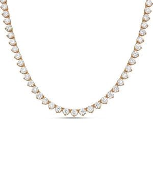 Diana M. Jewels Diana M. 14K Rose 20.00 Ct. Tw. Lab-Grown Diamond Three-Prong Tennis Necklace - Metallic