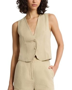 Onia Air Linen-Blend Relaxed Vest - Natural