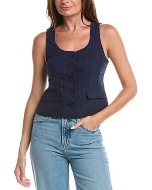 Cece Embroidered Vest Top - Blue
