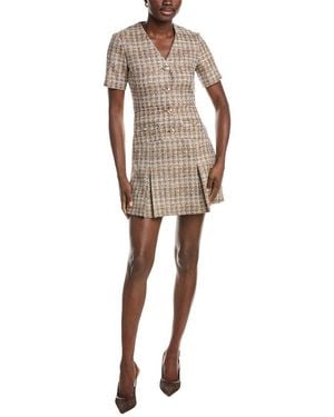 Maje Tweed A-Line Dress - Natural