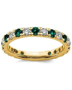 Lab Grown Gemstones 14K 1.75 Ct. Tw. Lab-Grown Diamond & Lab-Grown Alexandrite Eternity Ring - Metallic