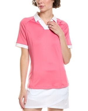 Callaway Apparel V-Placket Colorblock Polo Shirt - Pink