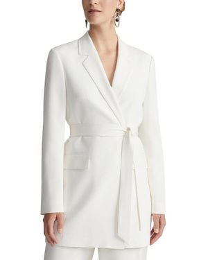 Lafayette 148 New York Notch Lapel Silk-Blend Blazer - White