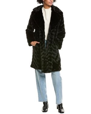 Via Spiga Double-Breasted Coat - Black