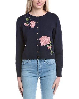 Ted Baker Embroidered Floral Cardigan - Blue
