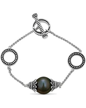Belpearl Silver 12mm Tahitian Bracelet - White