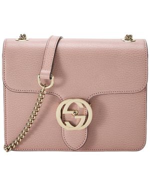 Gucci Leather Interlocking Crossbody (Authentic Pre-Loved) - Pink