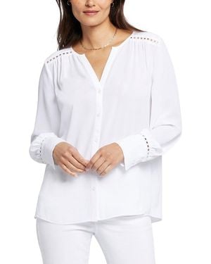 NYDJ Lace Peasant Top - White