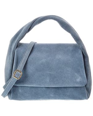 Italian Leather Pauline Leather Top Handle Bag - Blue