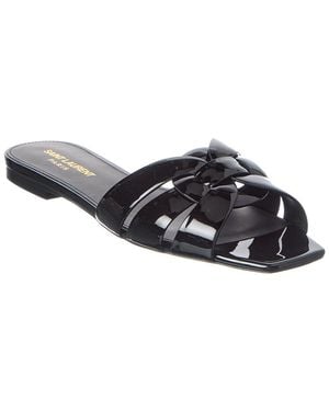 Saint Laurent Tribute Patent Sandal - Black