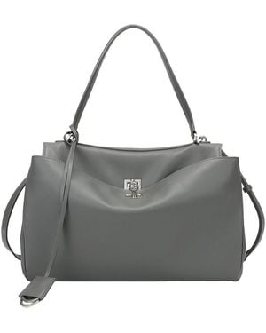 Tiffany & Fred Paris Smooth Leather Large Tote - Gray