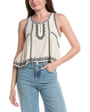 Saltwater Luxe Linen-Blend Tank Top - Blue