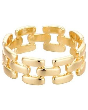 Adornia 14K Plated Grid Pattern Band Ring - Metallic