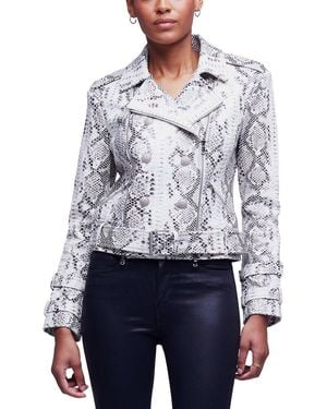 L'Agence Baldwin Leather Jacket - Blue