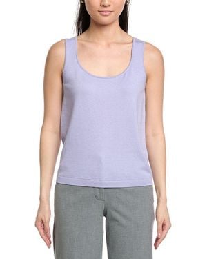 St. John Scoop Neck Cashmere-Blend Tank - Purple