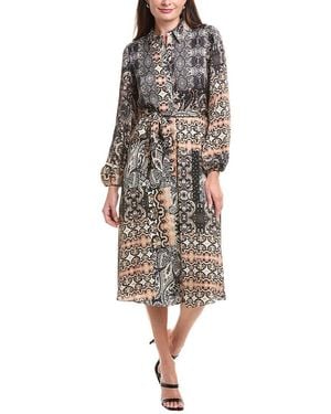 Julia Jordan Hammered Satin Shirtdress - Natural