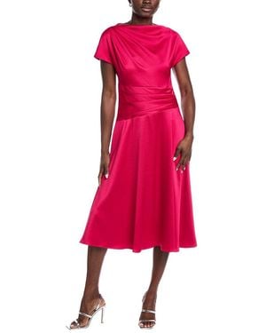 Teri Jon Pebble Satin A-Line Gown - Pink