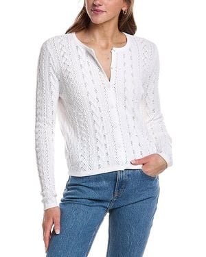 Design History Pointelle Cardigan - White