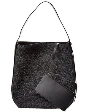 【Max Mara】 Phony leather-trimmed canvas phone pouch Phony leather-trimmed canvas phone pouch in multicoloured