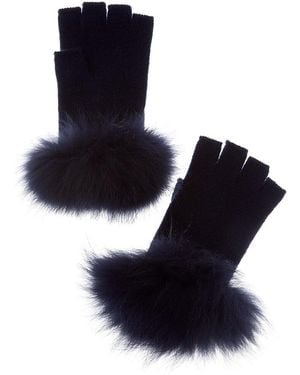 Sofiacashmere Sofiacashmere Fingerless Cashmere Gloves - Blue
