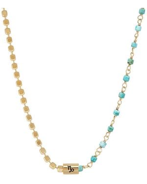 Karma and Luck Plated Beaded Necklace - Metallic