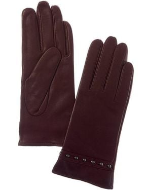 Sofiacashmere Sofiacashmere Cashmere-Lined Nappa Leather Gloves - Purple