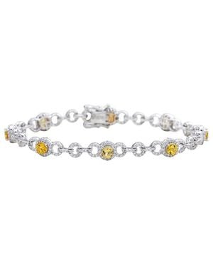 Suzy Levian 3.86 Ct. Tw. Diamond & Sapphire Tennis Bracelet - White